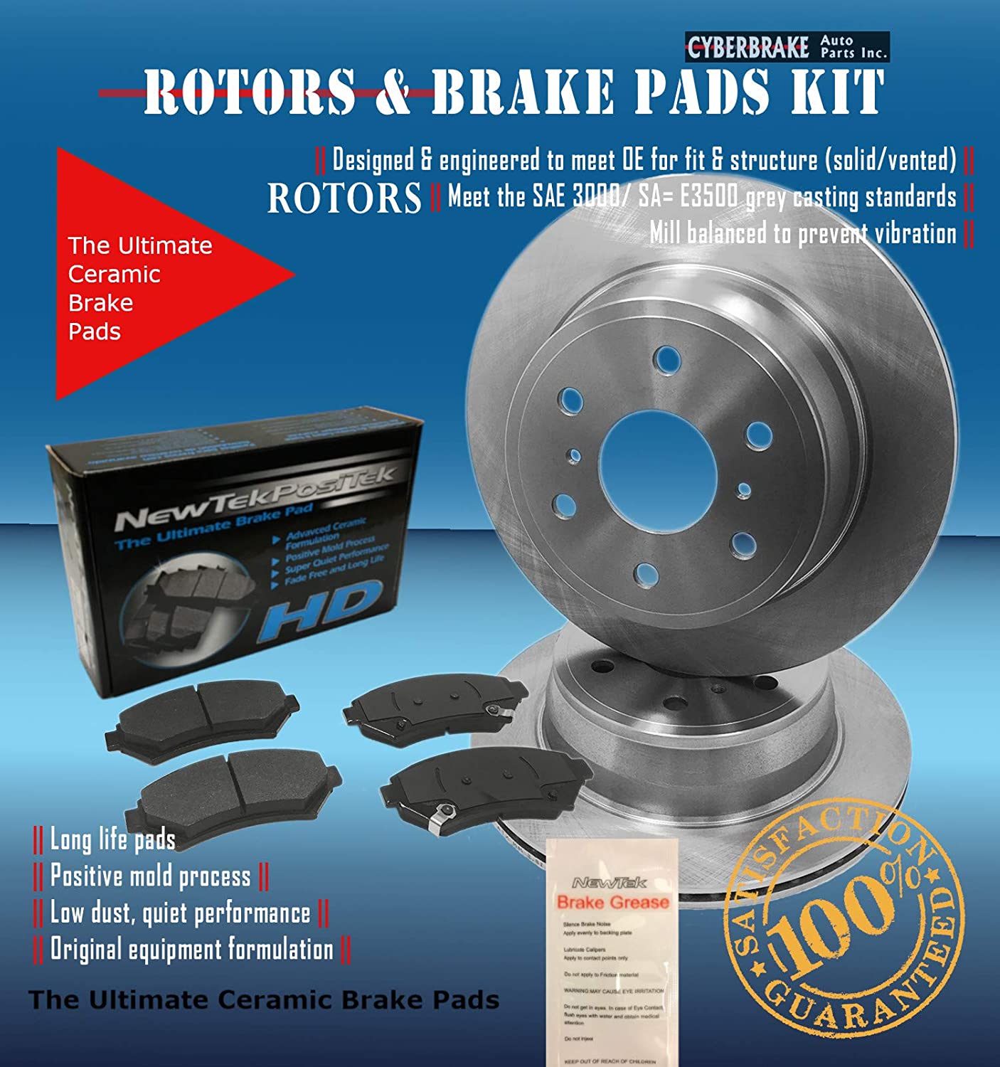 DK1604-8 Rear Rotors and Ultimate HD Ceramic Brake Pads Kit