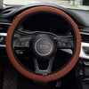 KAFEEK Steering Wheel Cover, Universal 15 inch, Microfiber Breathable Ice Silk, Anti-Slip, Odorless, Easy Carry, Browm