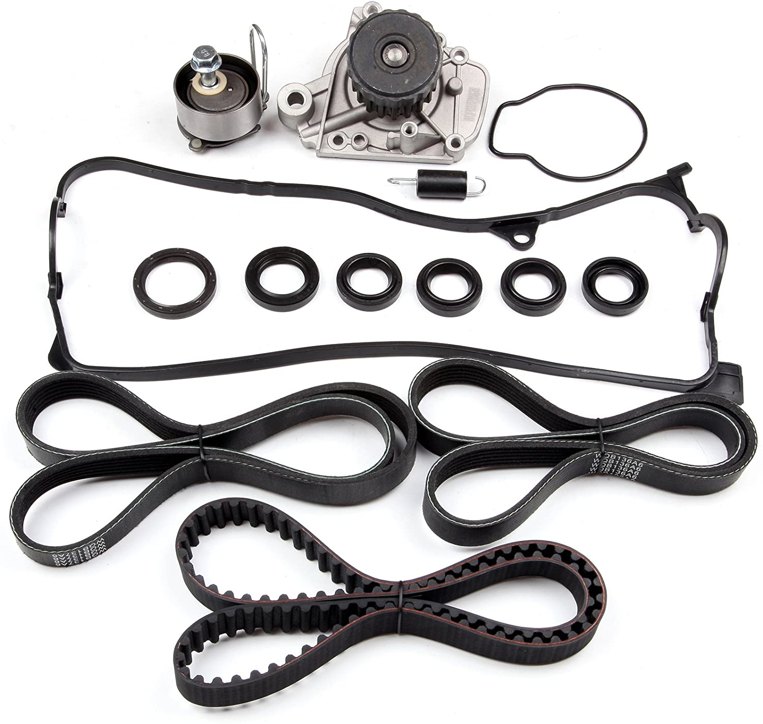 SCITOO fit Honda Civic 2001-2005 2004 1.7L Timing Belt Water Pump W/Spring Bolt