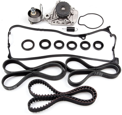 SCITOO fit Honda Civic 2001-2005 2004 1.7L Timing Belt Water Pump W/Spring Bolt