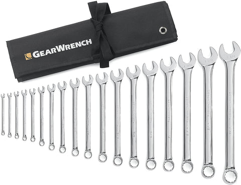 GEARWRENCH 18 Pc. 12 Point Long Pattern Combination SAE Wrench Set - 81917