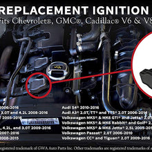 Ignition Coil Pack - Replaces 06E905115E, 07K905715F, 06E-905-115-E, 06H 905 115B - Compatible with Volkswagen & Audi Vehicles - MK5 and MK6 GTI, Rabbit, Golf, A4, A5, A6, A7, Q5, R8, TT