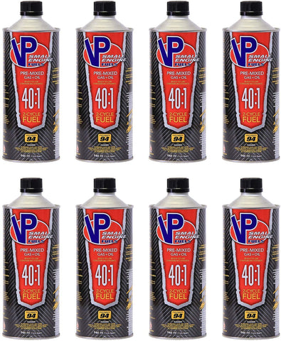 VP Small Engine Fuels 6298 Ethanol-Free 40:1 2-Cycle Fuel - 1 quart, Pack of 8