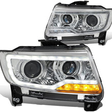 DNA Motoring HL-COMPASSLL-BK Black Housing Amber Signal Projector Headlights With LED DRL For 11-13 Compass