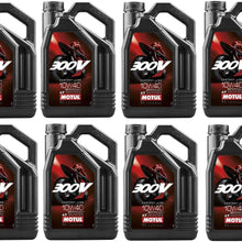 Motul 104121 Set of 8 300V Road Racing 10W-40 Motor Oil 1-Gallon Bottles