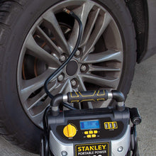 STANLEY J7C09D Digital Portable Power Station Jump Starter: 1400/700 Instant Amps, 120 PSI Air Compressor, 3.1A USB Ports, Battery Clamps
