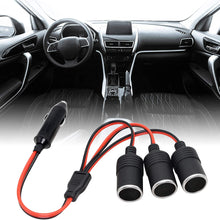 CERRXIAN 1 to 3 Car Cigarette Lighter 12v 24v Power Charger Adapter 3 Way Socket Splitter Female Socket Plug Extension Cord Cable