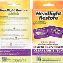 CLT Headlight Restoration Kit, Headlight Lens Cleaning Wipes