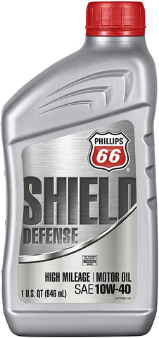 Phillips 66 1076558 Blend Motor (Shield Defense High Mileage Synthetic Oil 10W40-1 Quart), 32. Fluid_Ounces