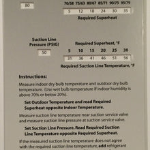 R22 Superheat Subcooling Calculator Charging Chart