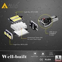 Alla Lighting 912 921 LED Reverse Light Bulbs Extremely Super Bright 4014 30-SMD CANBUS 921 LED Bulbs RV T15 T10 906 W16W Back up, Cargo Lights Replacement, 6000K Xenon White
