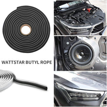 wattstar Headlight Restoration Kit Butyl Rope,About 15 FT（4.75m） Headlight Sealant Butyl Tape,Black Windshield Sealant, Rubbber for Headlight,RV,Windshield,Windows,Doors.…