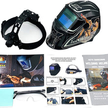 ATF Solar Powered Auto Darkening Welding Helmet Luminous and Ultra High Definition Welding Hood With Adjustable Shade Range DIN4/9-13,With +2.00 Magnifying Welding Lens.