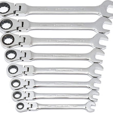 GEARWRENCH 8 Pc. 12 Point Flex Head Ratcheting Combination SAE Wrench Set - 9701