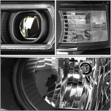 For 14-15 Chevy Silverado 1500 Pair LED DRL+U Tube Bar Projector Headlight/Lamp (Black Housing/Clear Corner)