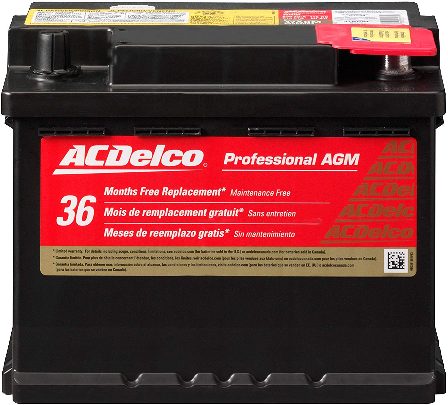 ACDelco 47AGM Professional AGM Automotive BCI Group 47 Battery