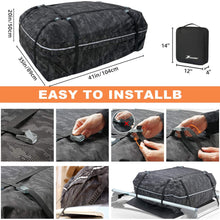 YOULERBU Car Roof Bag & Rooftop Cargo Carrier Bag, 100% Waterproof Excellent Military Quality Rooftop Car Bag - Fits All Cars