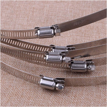 RJJX 5pcs 12" Stainless Steel Silver Car Flexible Fuel Worm Gear Hose Clamps Duct Clamp Clip W/Wrench Range 289-311 Automotive