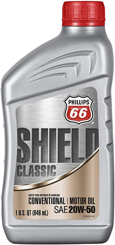 Phillips 66 1074868-12 PK Blend Motor (Shield Choice Synthetic Oil 20W50-1 Quart), 32. Fluid_Ounces, 12 Pack