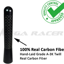 1 Pc Polished Black 3" in / 76 mm 100% Carbon Fiber Screw Type Short Aluminum Antenna Replace Sport Auto Car SUV AM/FM