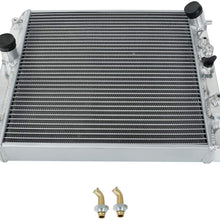 Compatible with 92-00 Honda Civic Dual 3 Row Core Lightweight Performance Aluminum Radiator + 12" Blue Cooling Fan