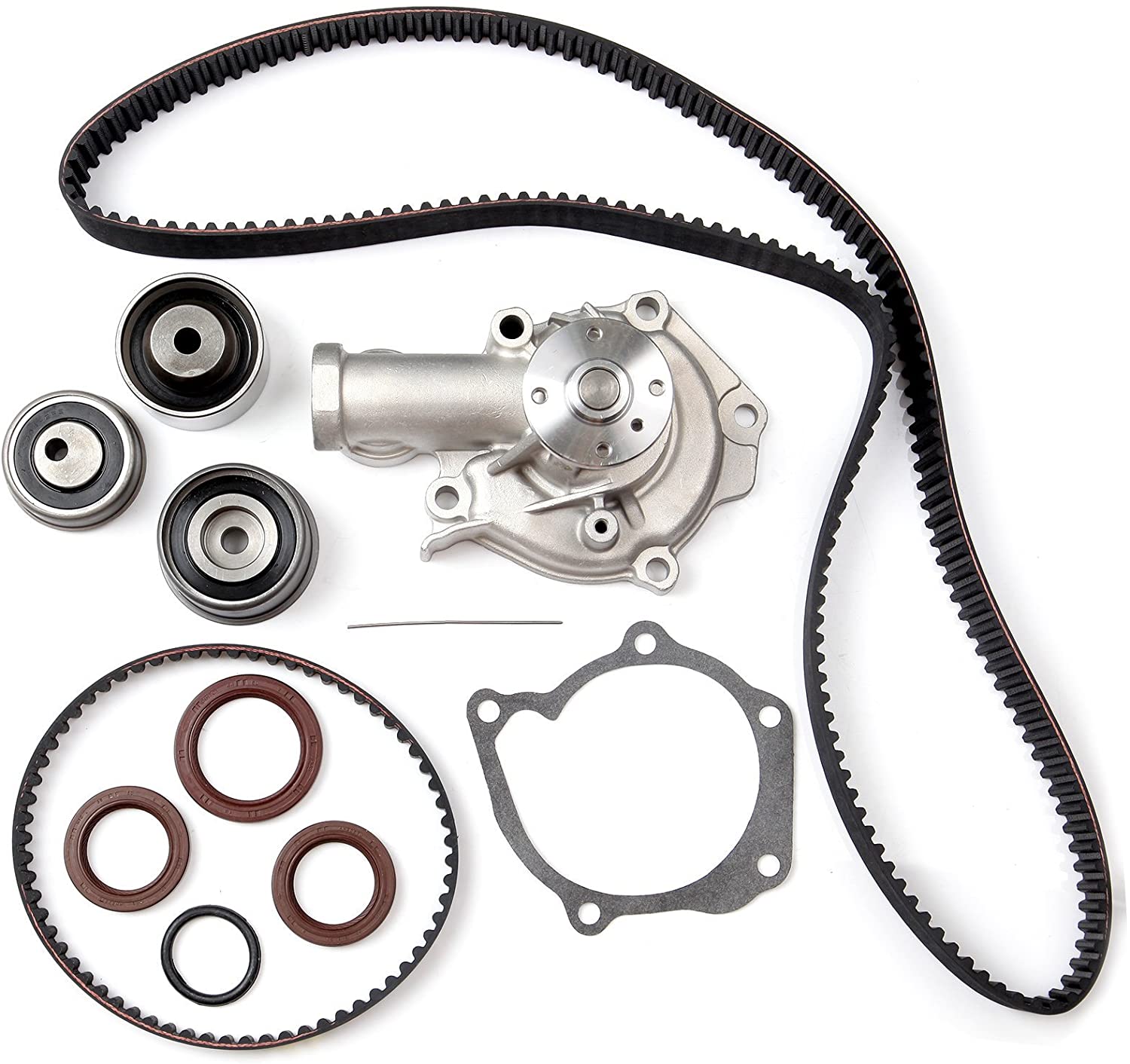 Timing Belt Water Pump Kit, ECCPP for 1999-2006 Hyundai Sonata Santa Fe Kia Optima 2.4L L4 DOHC 16 Valve Engine G4JS