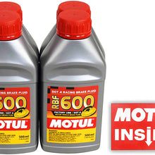 Motul (4 Pack) 100949 RBF 600 DOT 4 100% Synthetic Factory Line Racing Brake Fluid with Premium Motul Sticker (4)