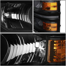 For Chevy Silverado 1500 Black Housing Amber Corner Headlight + Amber Lens LED Fog Light + Switch Kit