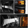 For Chevy Silverado GMT K2XX Pair of Black Housing Amber Corner Light Headlight + H8 LED Conversion Kit W/Fan