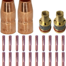 Mig Welding gun accessory 0.035" kit for Miller Millermatic M-10,M-15 and Hobart H-9 H-10: 20pcs Contact Tips 000-068 0.035" + 2pcs gas nozzles 169-715 1/2"+ 2pcs gas diffusers 169-716