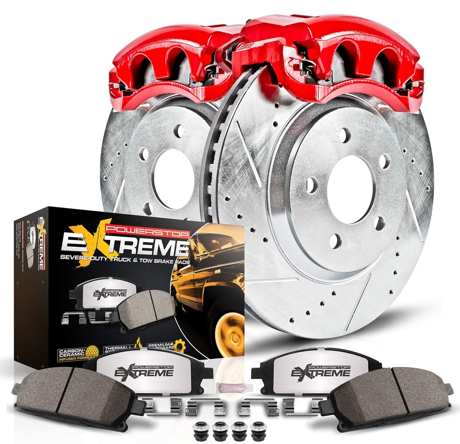 Power Stop KC1905-36 Front Z36 Truck and Tow Brake Kit with Calipers