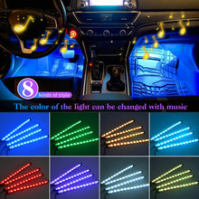 Nilight 4PCS 48 LEDs USB Interior Lights DC 5V Multicolor Music Car Strip Light Under Dash Lighting Kit with Sound Active Function and Wireless Remote Control (TR-12)