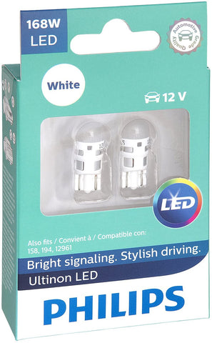 Philips 168WLED Ultinon LED Bulb (White), 2 Pack