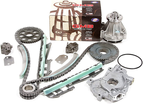 Evergreen TK6046RWOP3 Compatible With 97-02 Ford 4.6 SOHC 16V ROMEO Timing Chain Kit Oil Pump GMB Water Pump