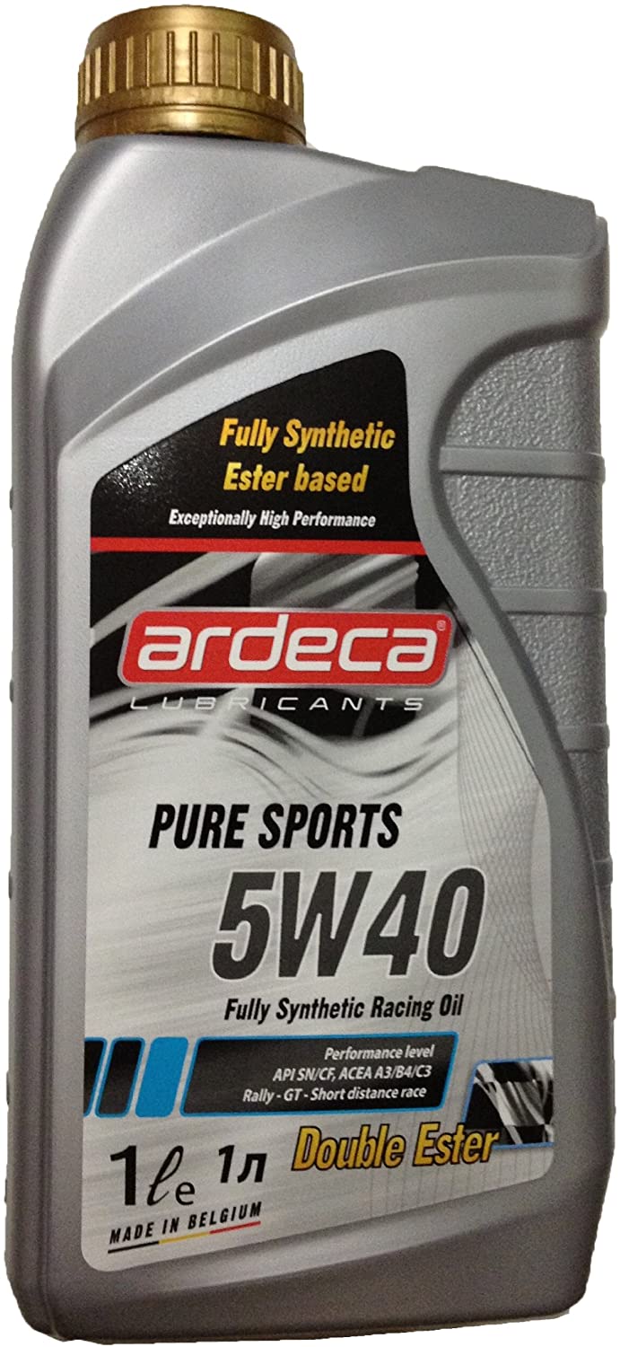 Ardeca Pure Sports 5w-40 Double Ester Racing Oil 12 x 1 Lt case Made in BELGIUM