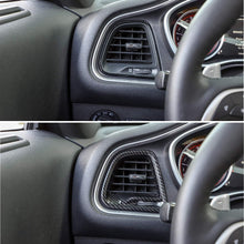 Voodonala for Challenger Center Console Air Condition Outlet Vent Trim Accessories for Dodge Challenger 2015 up (Carbon Fiber Grain, 4ps)