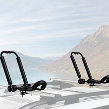 DrSportsUSA Universal Foldable J-Bar 2 Pairs Kayak Rack Folding Car Roof Top Carrier for Canoe, SUP, Kayaks, Surfboard and Ski Board Rooftop Mount on SUV, Car and Truck