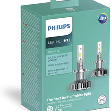 PHILIPS Ultinon LED H7 Bulbs Set of 2X Bulbs 6200K +160% PX26d 11972ULX2