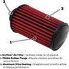 AEM 21-2258DK Universal DryFlow Clamp-On Air Filter: Oval Tapered; 5 in (127 mm) Flange ID; 8 in (203 mm) Height; 10.5 in x 8 in (267 mm x 203 mm) Base; 7.75 in x 5 in (197 mm x127 mm) Top