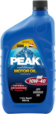 Peak P4M0176 SAE 10W-40 SL Multigrade Motor Oil - 1 Quart Bottle, (Case of 6)