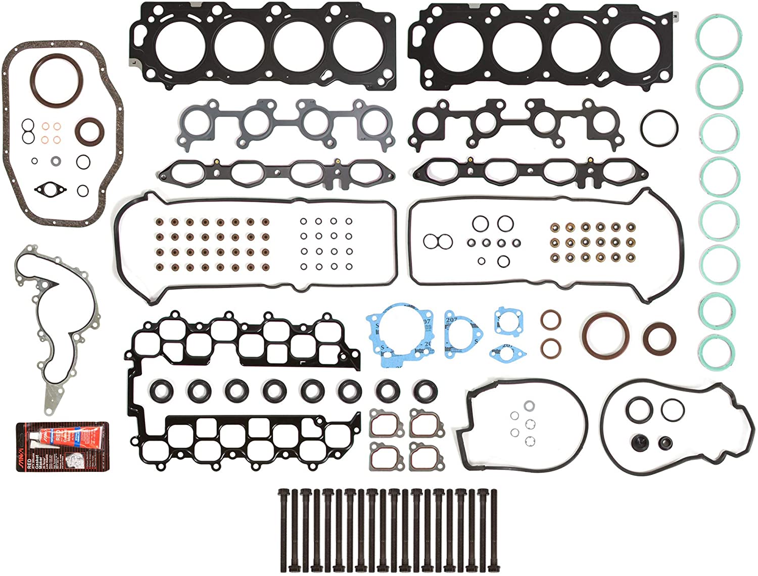 Evergreen FSHB2037 Full Gasket Set Head Bolts Fit 98-00 Lexus LS400 GS400 SC400 V8 4.0L 1UZFE