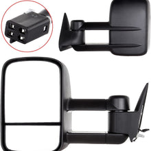 OCPTY Pair Tow Mirror Towing Mirrors Fit for Chevy 1988-2001 for GMC C3500 1988-2001 for GMC Suburban/Yukon 1992-1999 for GMC Yukon 2000 with Power Adjusted Manual Folding Telescoping
