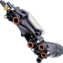 APDTY 133940 Engine Oil Filter Cooler Housing Assembly Complete Kit Includes Temp Sensors, Bypass Valve, Spring, Filter & Gaskets Fits All 2014-2017 Dodge Chrysler Jeep Models with 3.6L V6 Engine