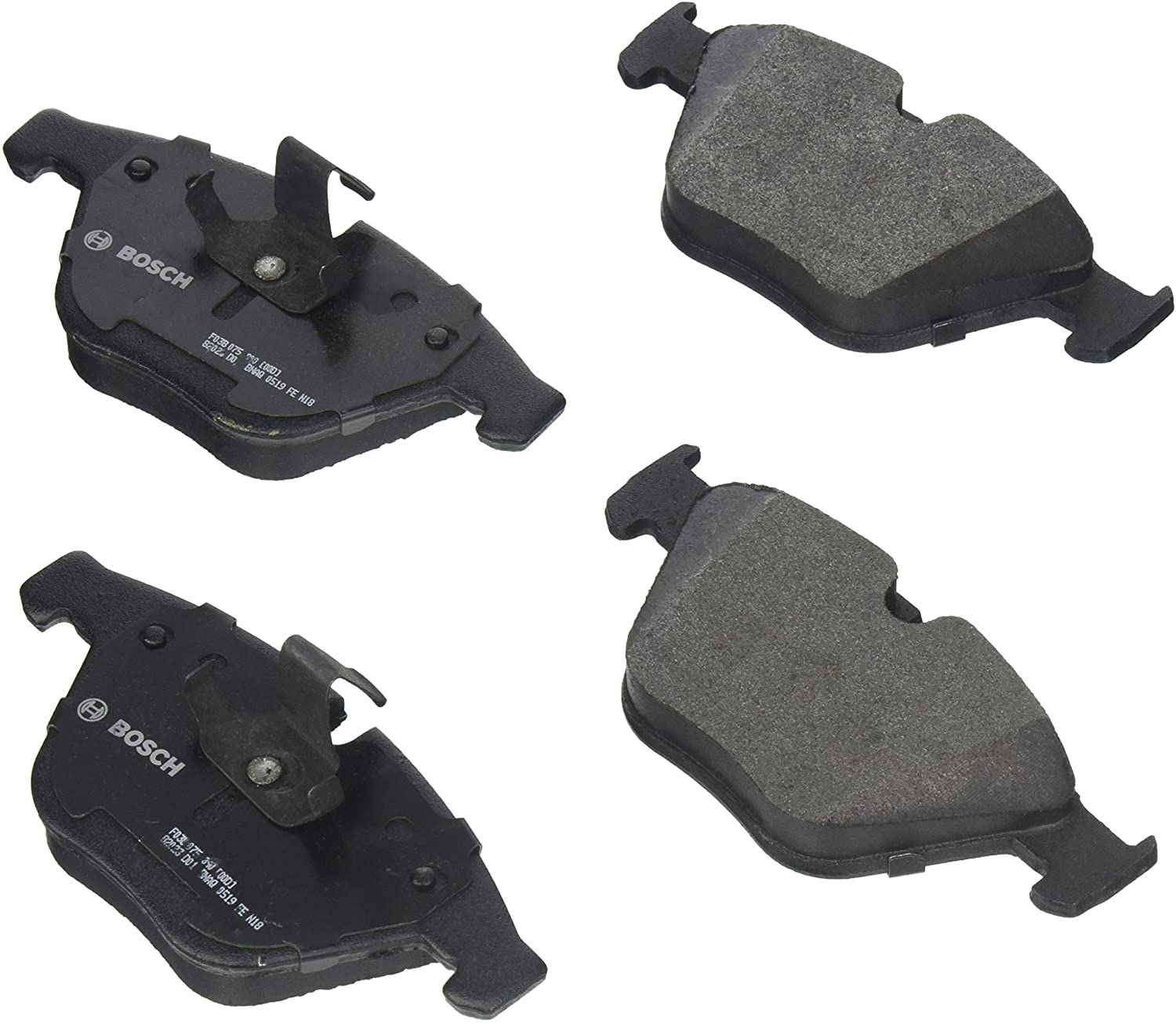 Bosch BP1260B QuietCast Premium Semi-Metallic Disc Brake Pad Set For BMW: 2009-2011 335d, 2007-2012 335i, 2009-2013 335i xDrive, 2011-2013 335is, 2013-2015 X1; Front