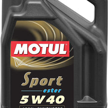 Motul 105700 Sport 5W40 Synthetic Engine Oil 5-Liter, 169.05 Fluid_Ounces