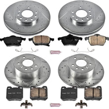 Power Stop K835 Front & Rear Brake Kit with Drilled/Slotted Brake Rotors and Z23 Evolution Ceramic Brake Pads