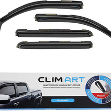 CLIM ART in-Channel Incredibly Durable Rain Guards for Chevrolet Silverado 14-18 Crew Cab, Original Window Deflectors, Vent Deflector, Vent Window Visors, Dark Smoke Truck Accessories, 4 pcs. - 614003