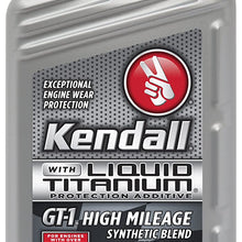 Kendall (1057236-AI) GT-1 10W-40 High Mileage Synthetic Blend Motor Oil with Liquid Titanium - 1 Quart
