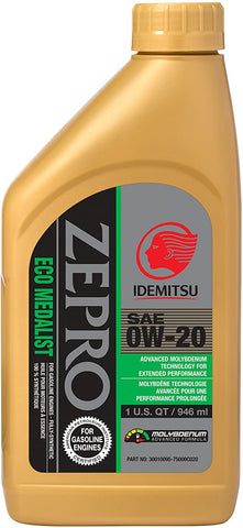 ZEPRO 30010095-95300C020 Eco Medalist Advanced Moly 0W-20 Engine Oil - 5 Quart