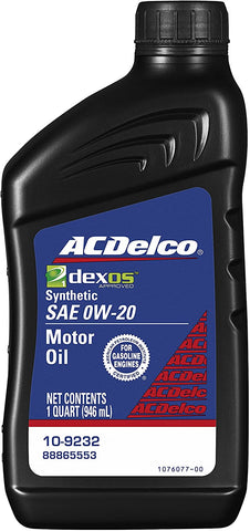 ACDelco 10-9232 Professional dexos1 0W-20 Synthetic Motor Oil - 1 qt (Packaging may vary)